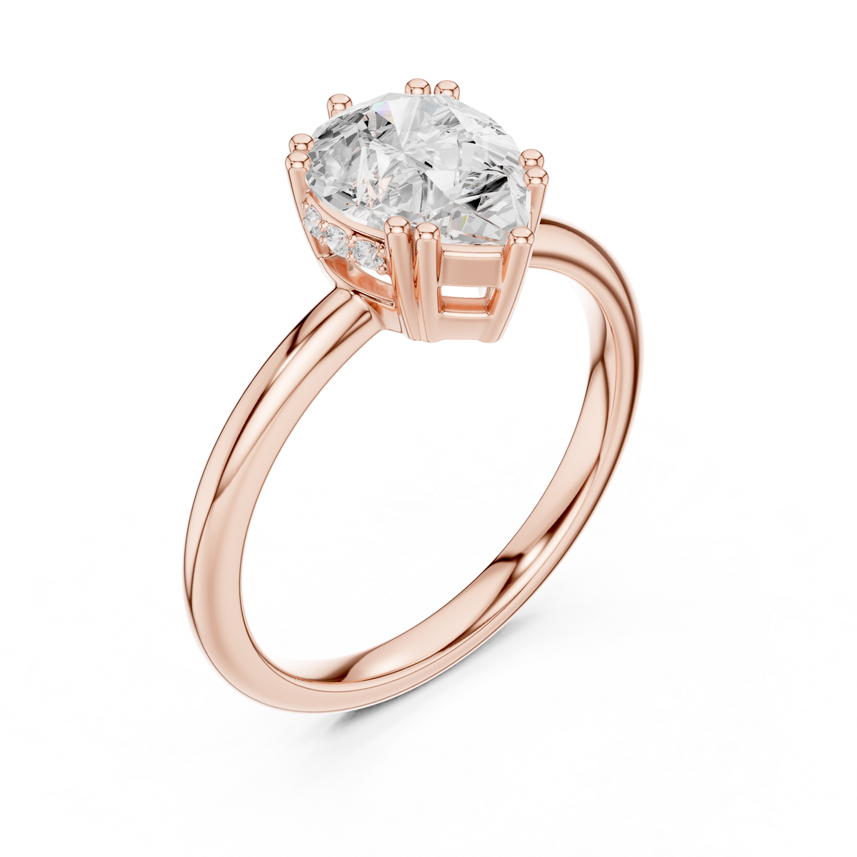 Gold 2Ct Pear Cut Solitaire Lab Grown Diamond Noreya Ring