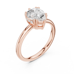 Gold 2Ct Pear Cut Solitaire Lab Grown Diamond Noreya Ring