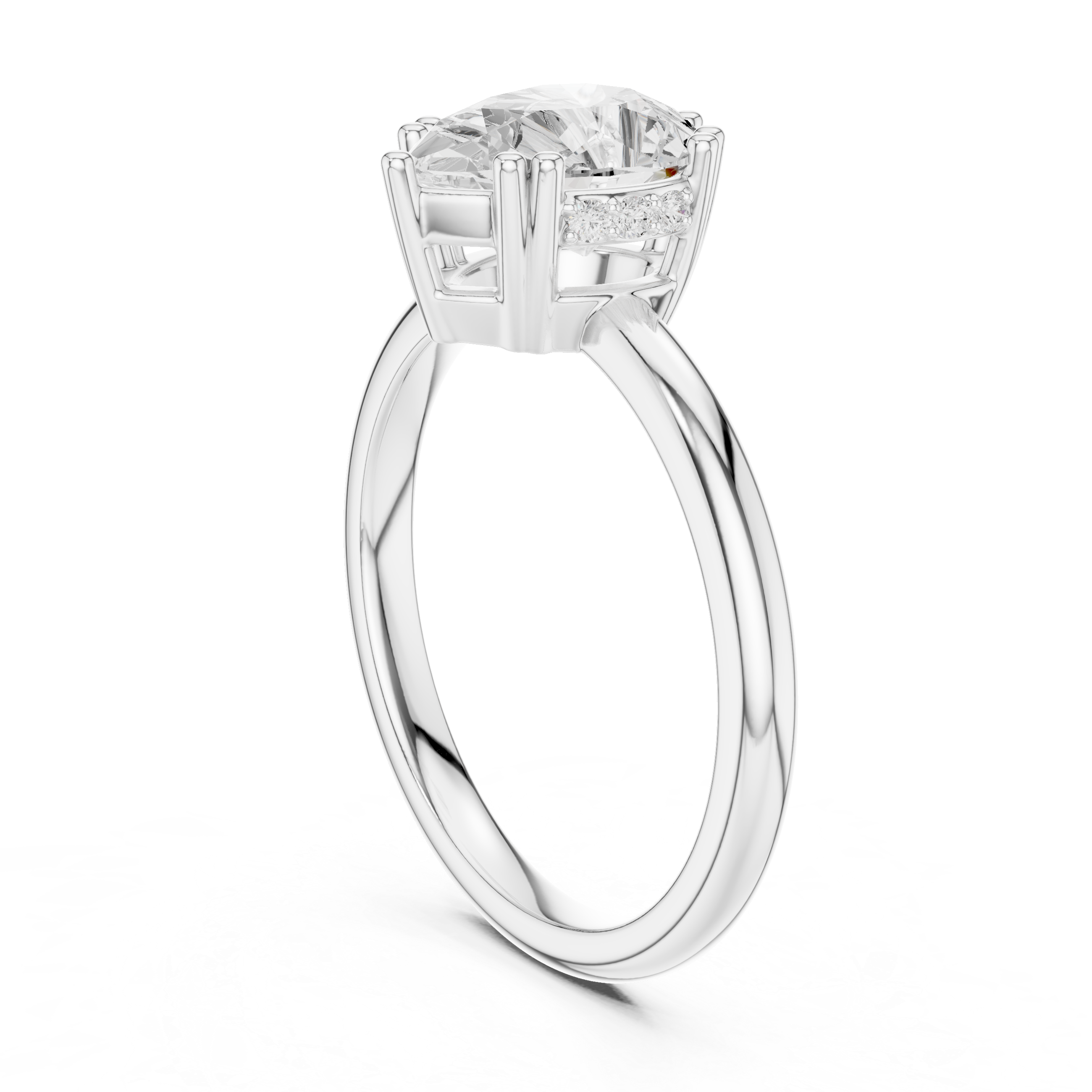Gold 2Ct Pear Cut Solitaire Lab Grown Diamond Noreya Ring