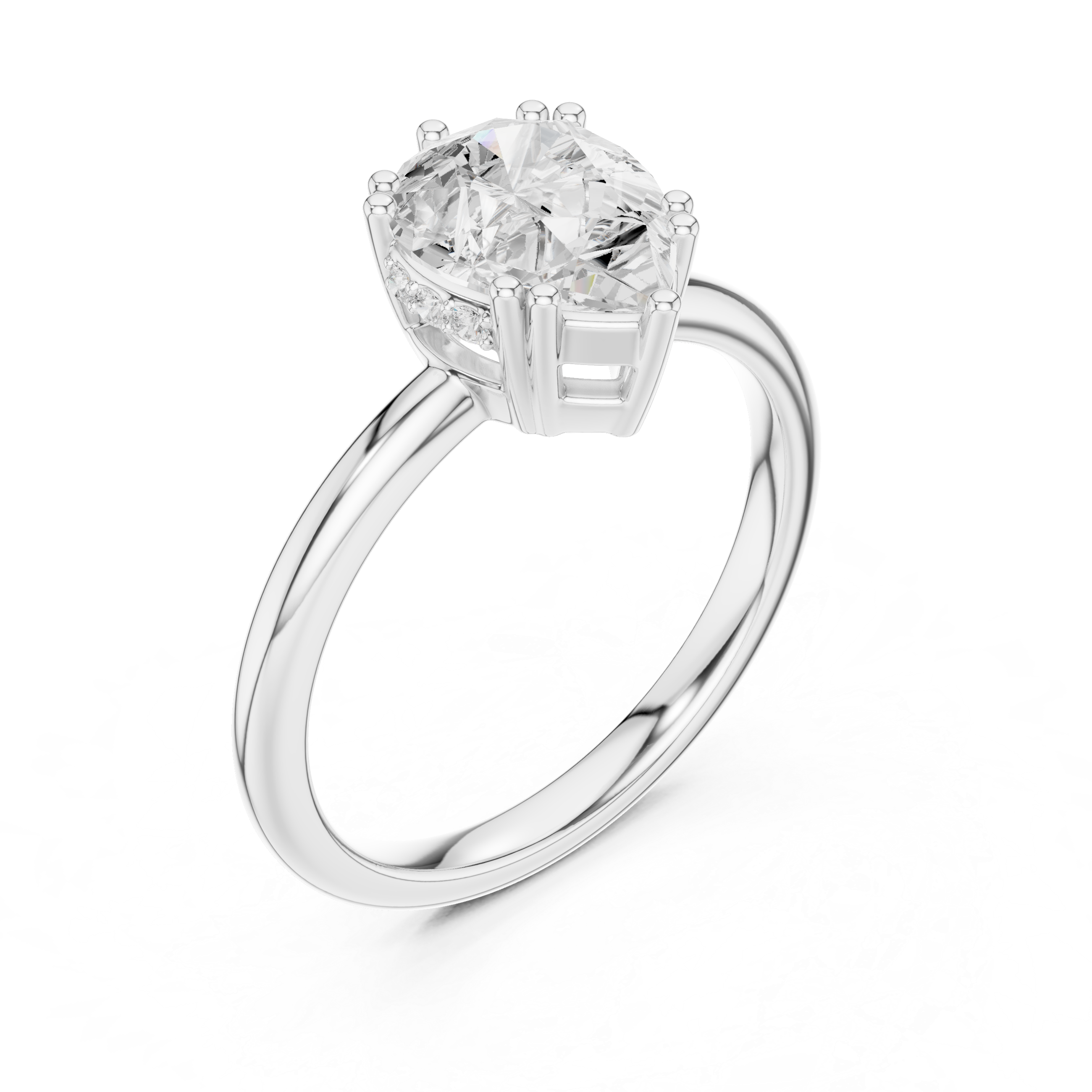Gold 2Ct Pear Cut Solitaire Lab Grown Diamond Noreya Ring