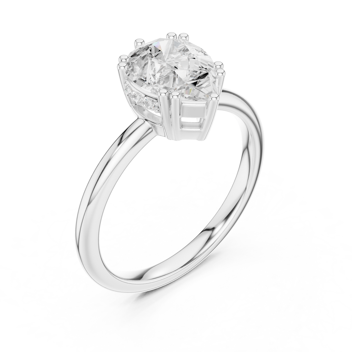 Gold 2Ct Pear Cut Solitaire Lab Grown Diamond Noreya Ring