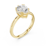 Gold 2Ct Pear Cut Solitaire Lab Grown Diamond Noreya Ring