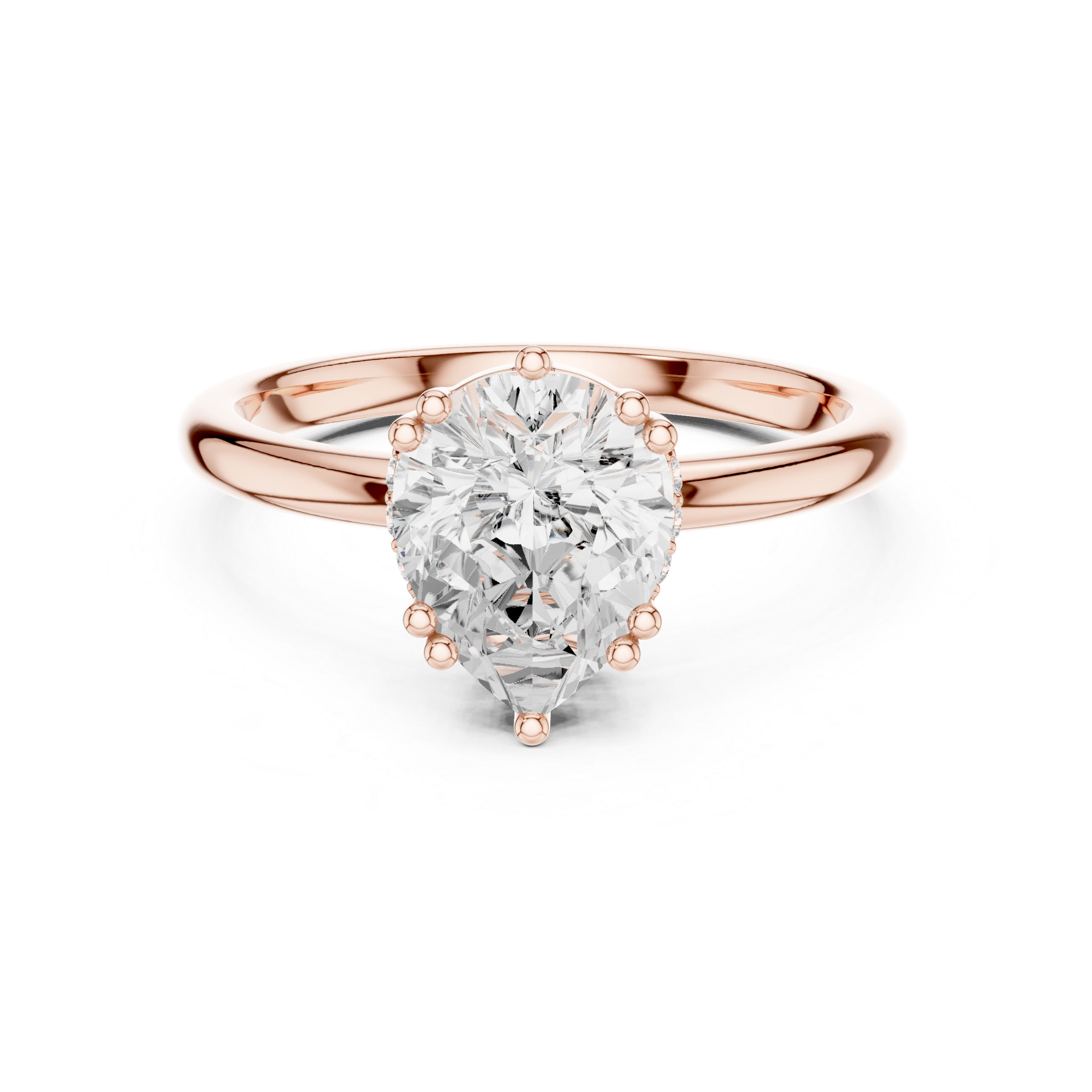 Gold 2Ct Pear Cut Solitaire Lab Grown Diamond Noreya Ring