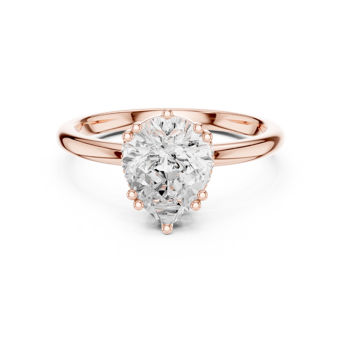 Gold 2Ct Pear Cut Solitaire Lab Grown Diamond Noreya Ring