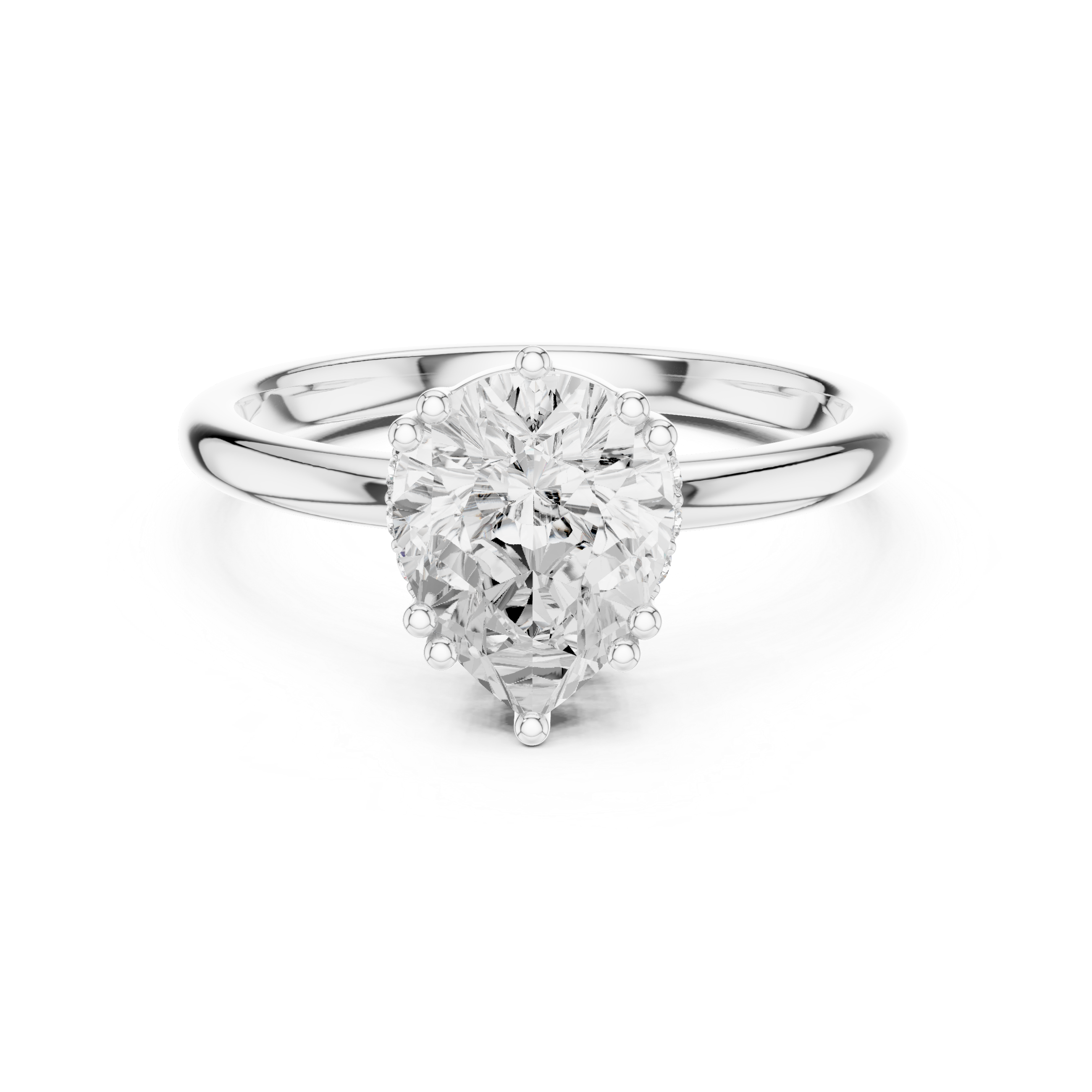 Gold 2Ct Pear Cut Solitaire Lab Grown Diamond Noreya Ring