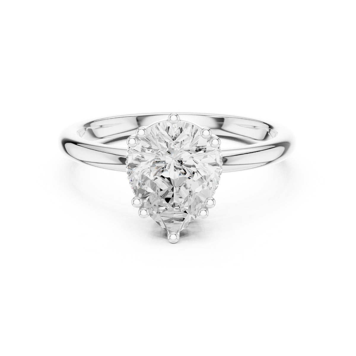 Gold 2Ct Pear Cut Solitaire Lab Grown Diamond Noreya Ring