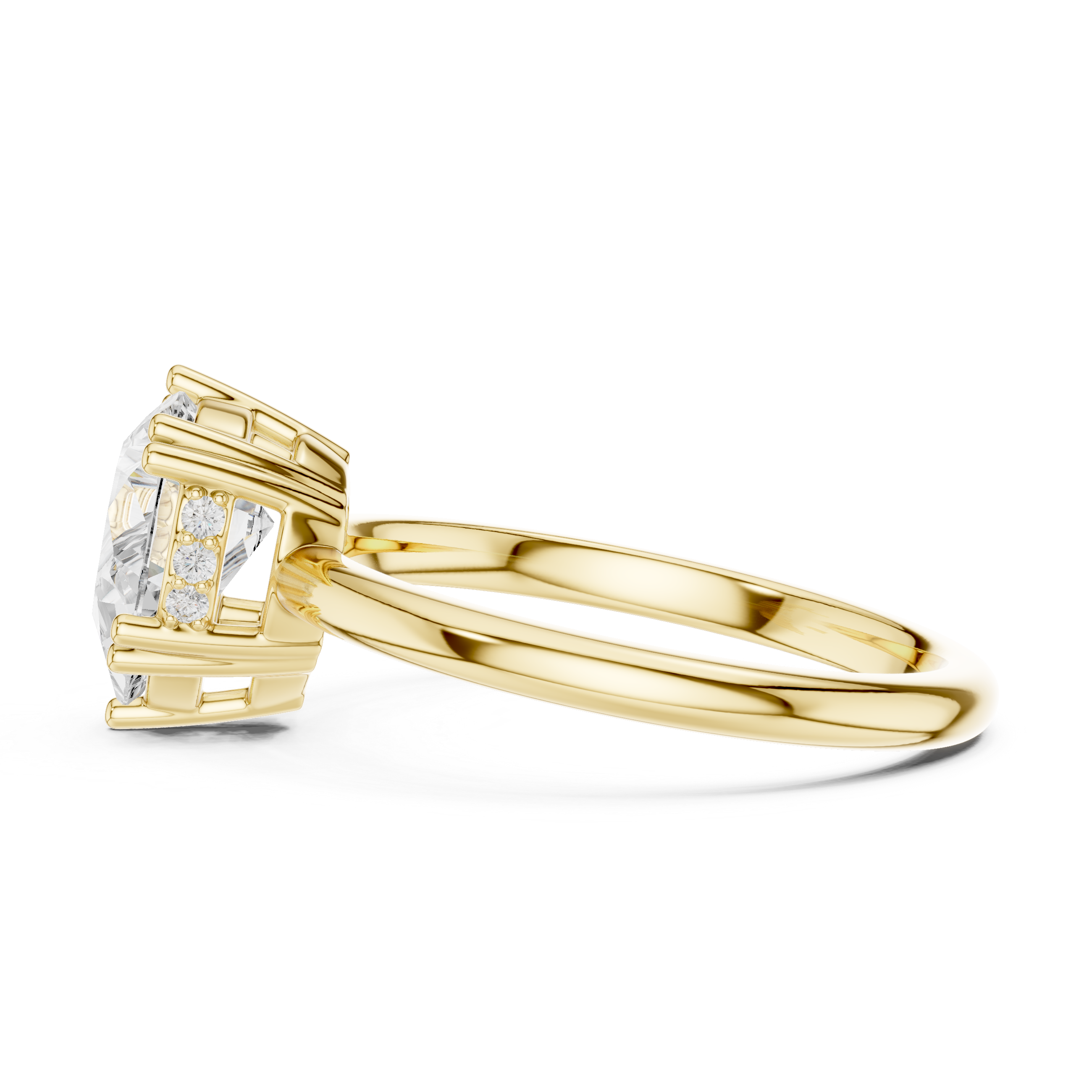 Gold 2Ct Pear Cut Solitaire Lab Grown Diamond Noreya Ring