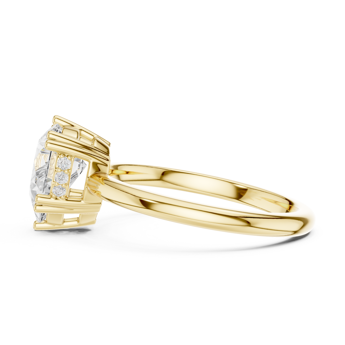 Gold 2Ct Pear Cut Solitaire Lab Grown Diamond Noreya Ring