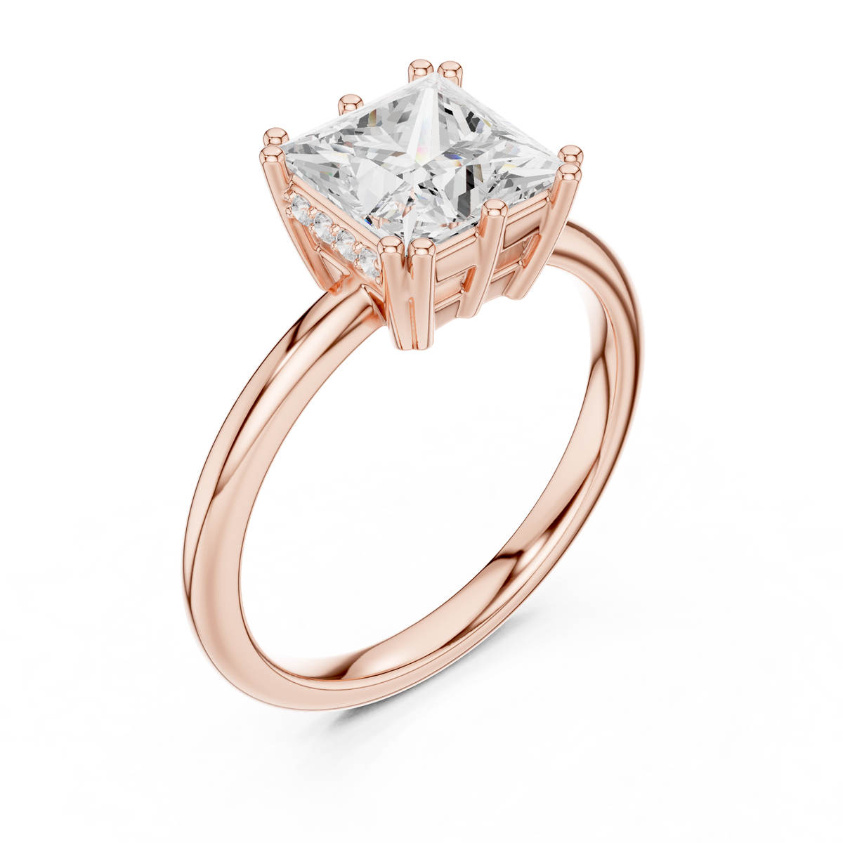Gold 2Ct Princess Solitaire Lab Grown Diamond Karesa Ring
