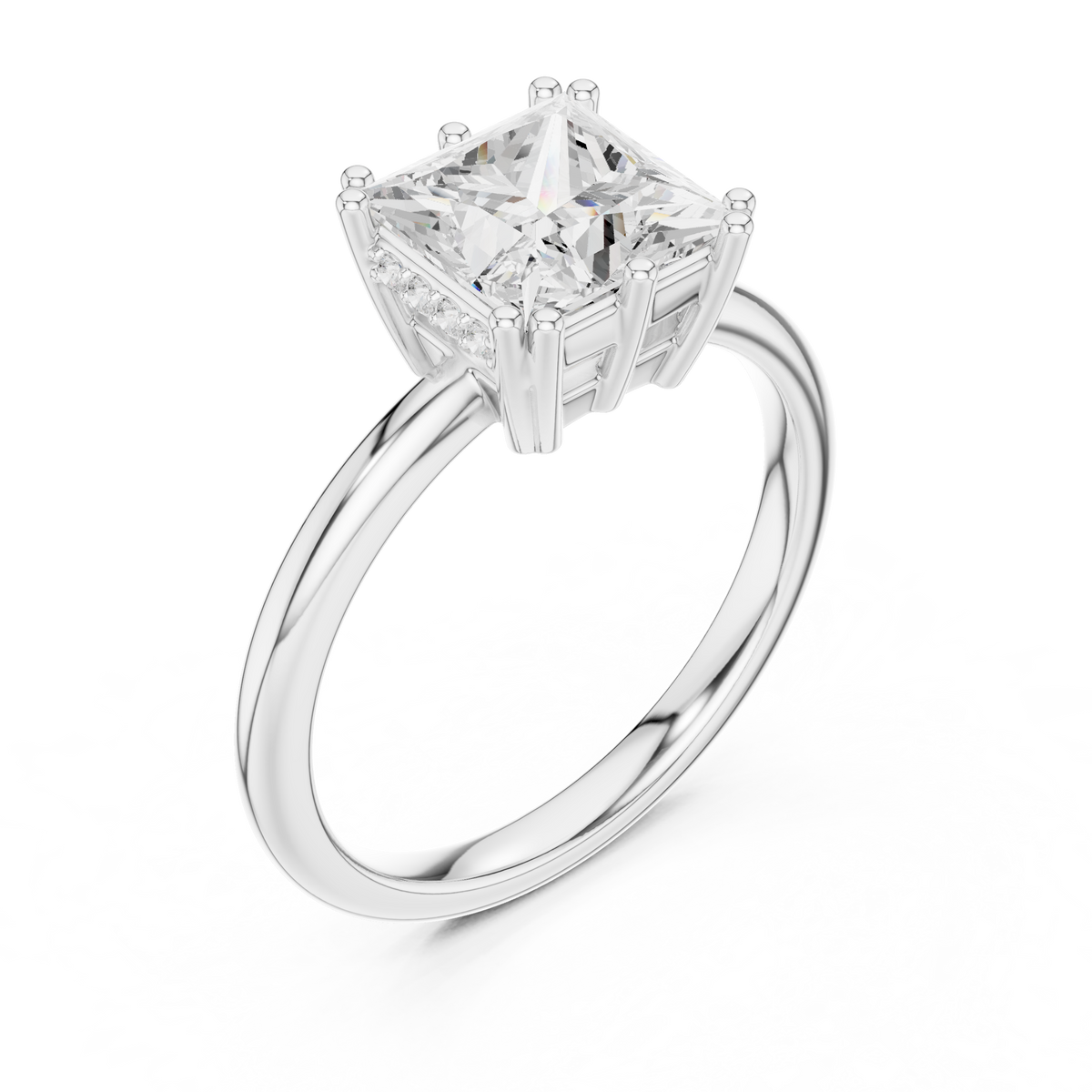 Gold 2Ct Princess Solitaire Lab Grown Diamond Karesa Ring