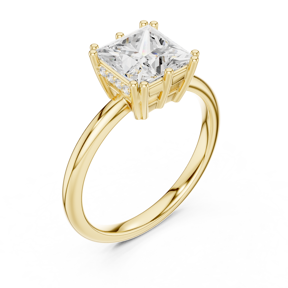 Gold 2Ct Princess Solitaire Lab Grown Diamond Karesa Ring