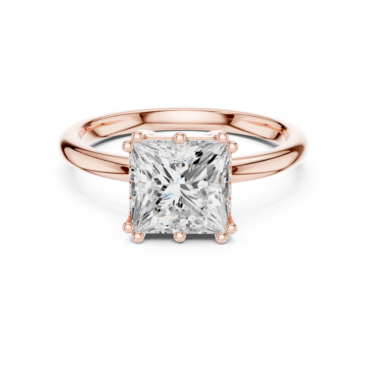 Gold 2Ct Princess Solitaire Lab Grown Diamond Karesa Ring