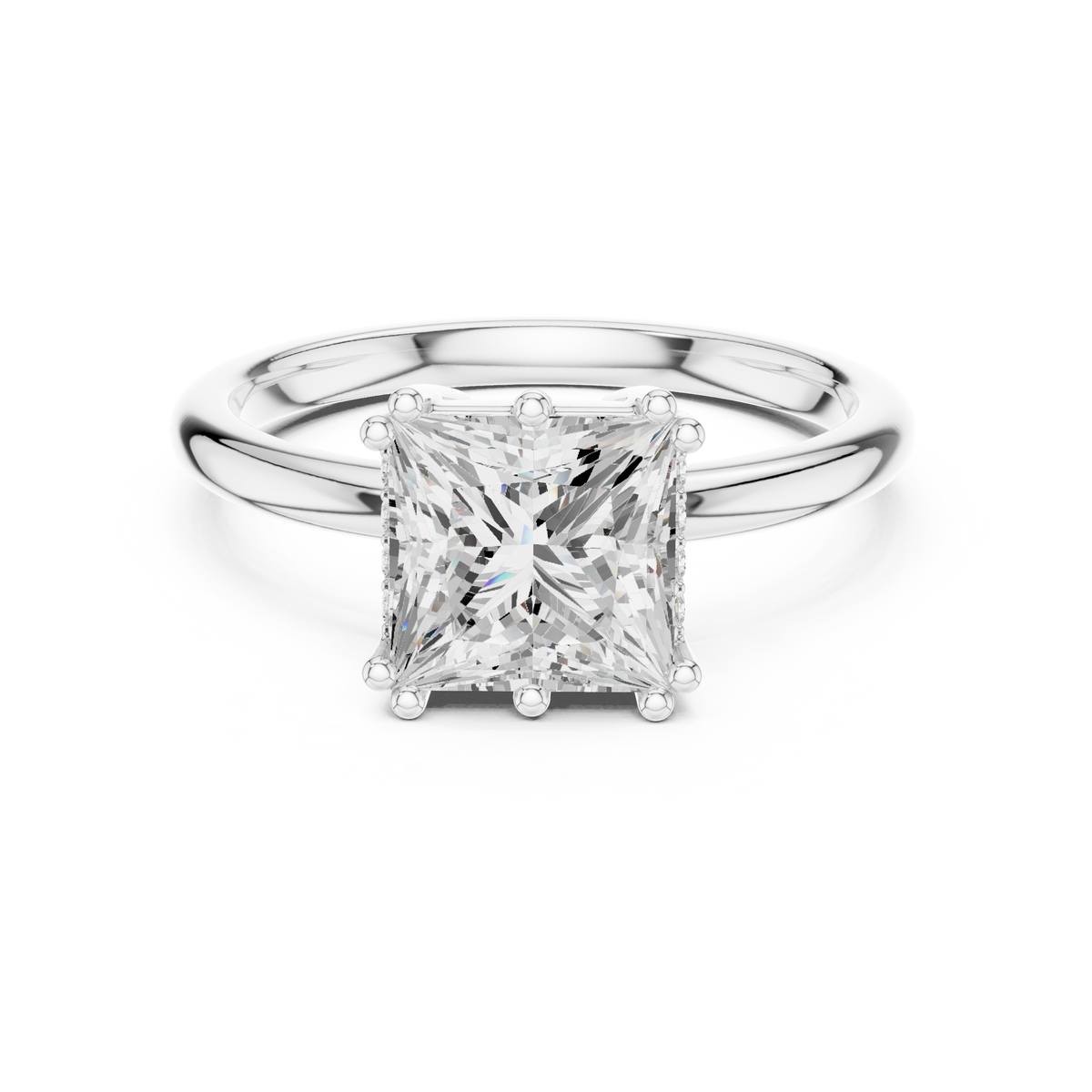 Gold 2Ct Princess Solitaire Lab Grown Diamond Karesa Ring