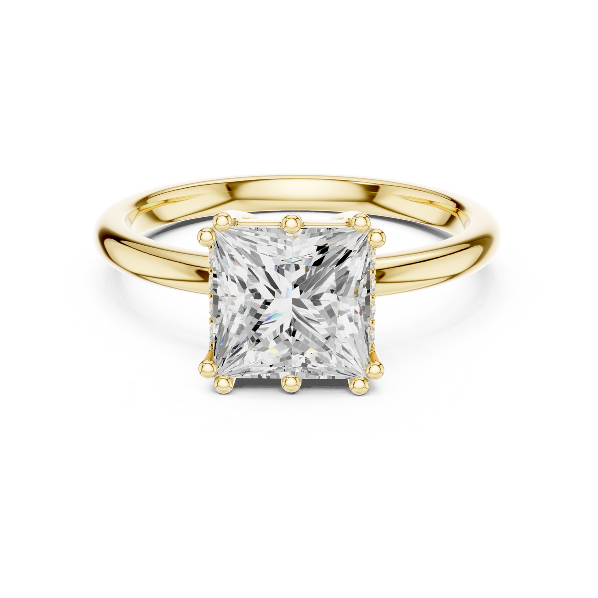 Gold 2Ct Princess Solitaire Lab Grown Diamond Karesa Ring