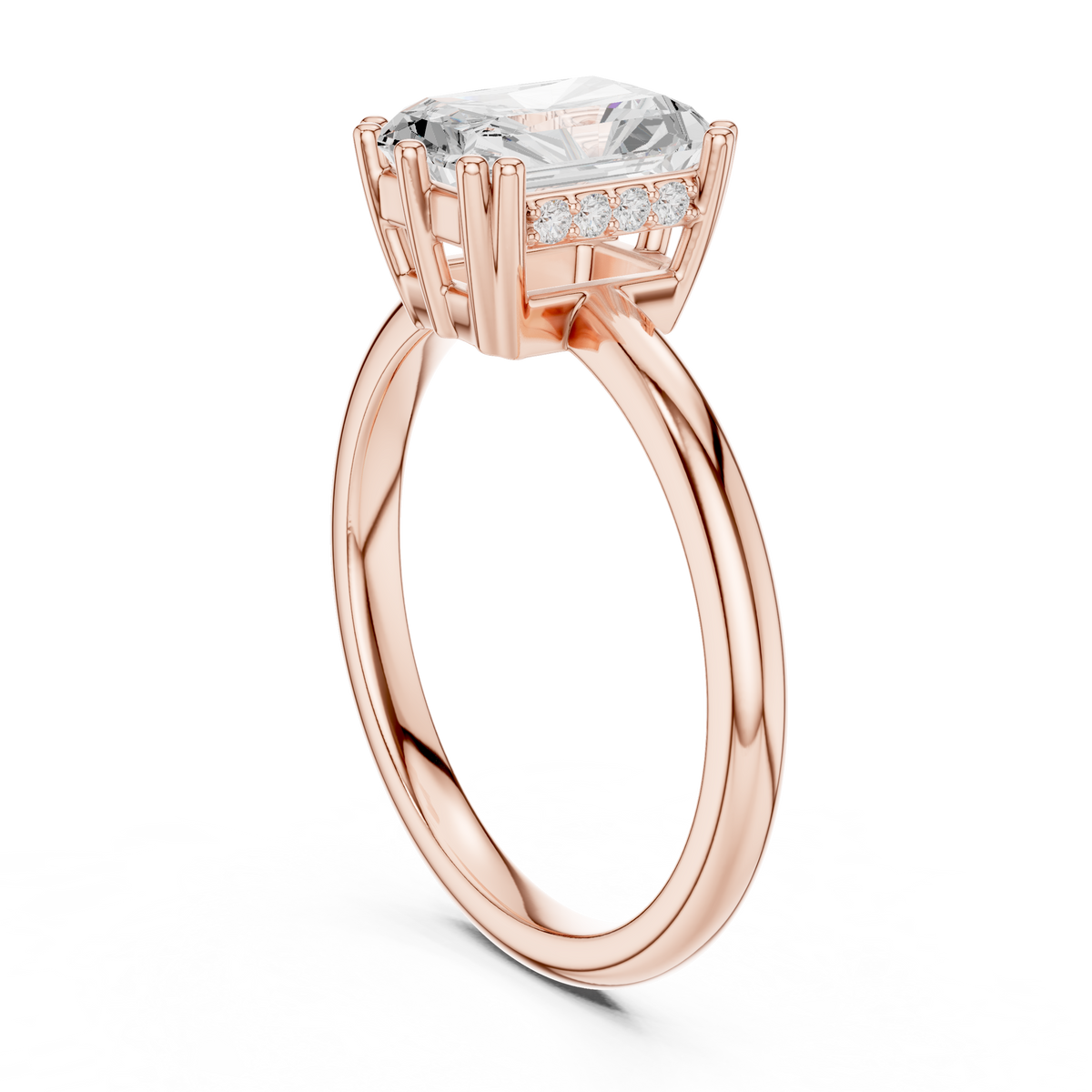 Gold 2Ct Radiant Solitaire Lab Grown Diamond Solayne Ring