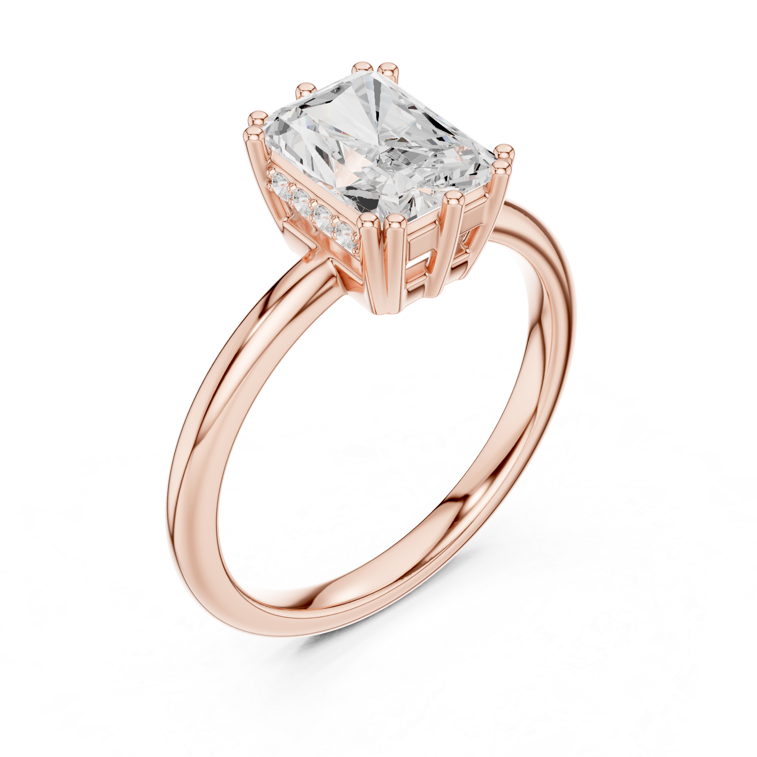 Gold 2Ct Radiant Solitaire Lab Grown Diamond Solayne Ring