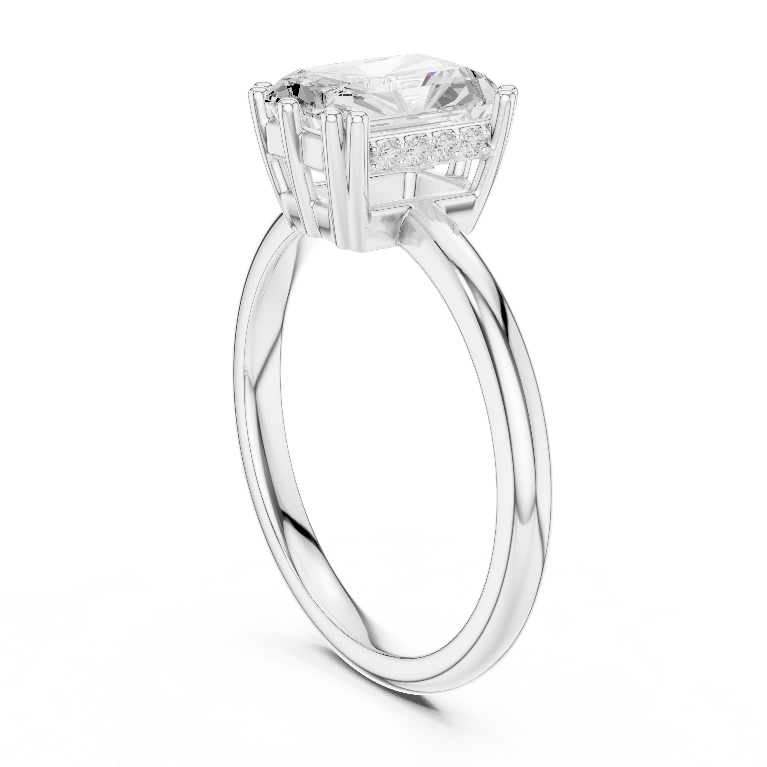 Gold 2Ct Radiant Solitaire Lab Grown Diamond Solayne Ring