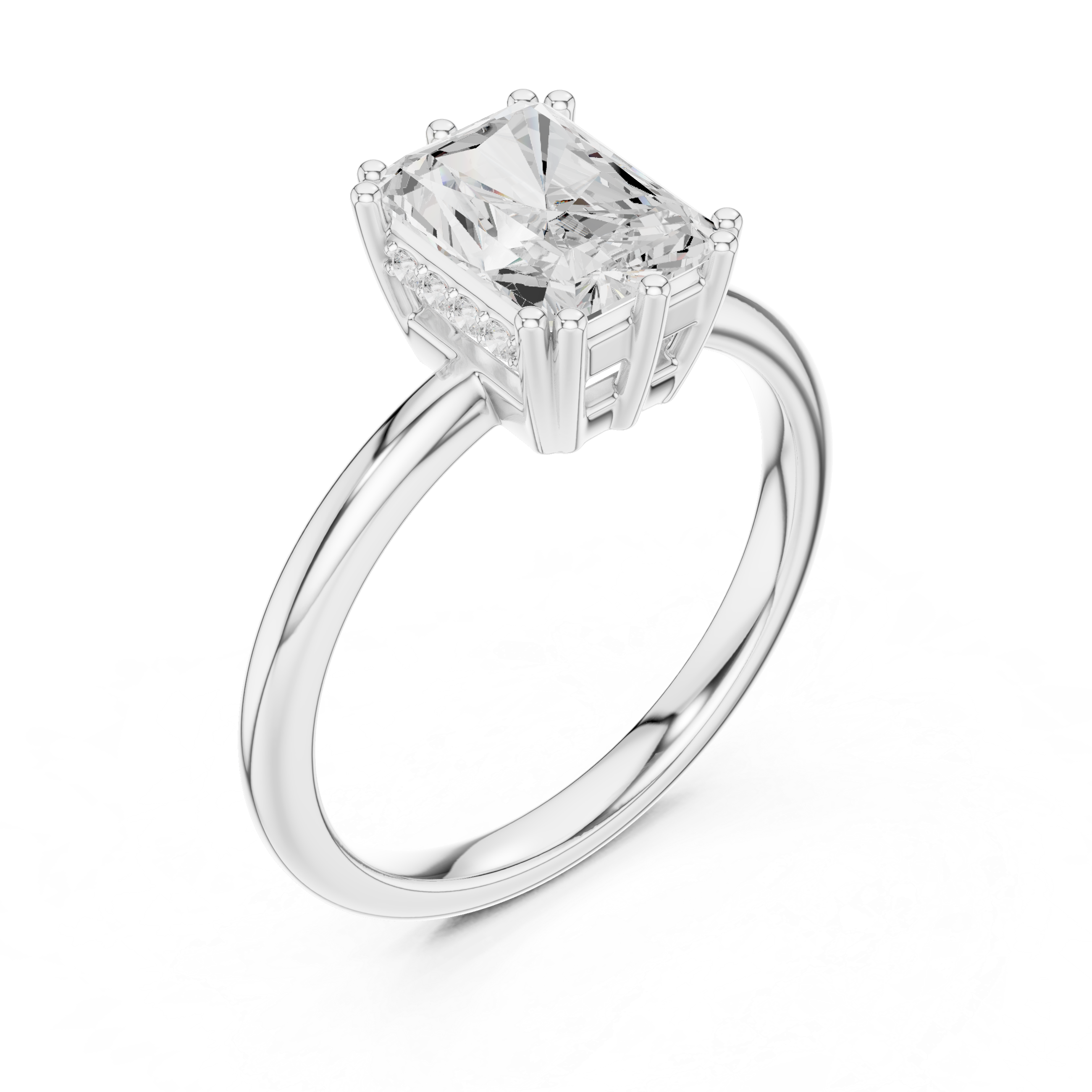 Gold 2Ct Radiant Solitaire Lab Grown Diamond Solayne Ring