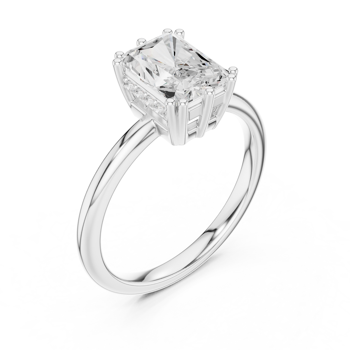 Gold 2Ct Radiant Solitaire Lab Grown Diamond Solayne Ring