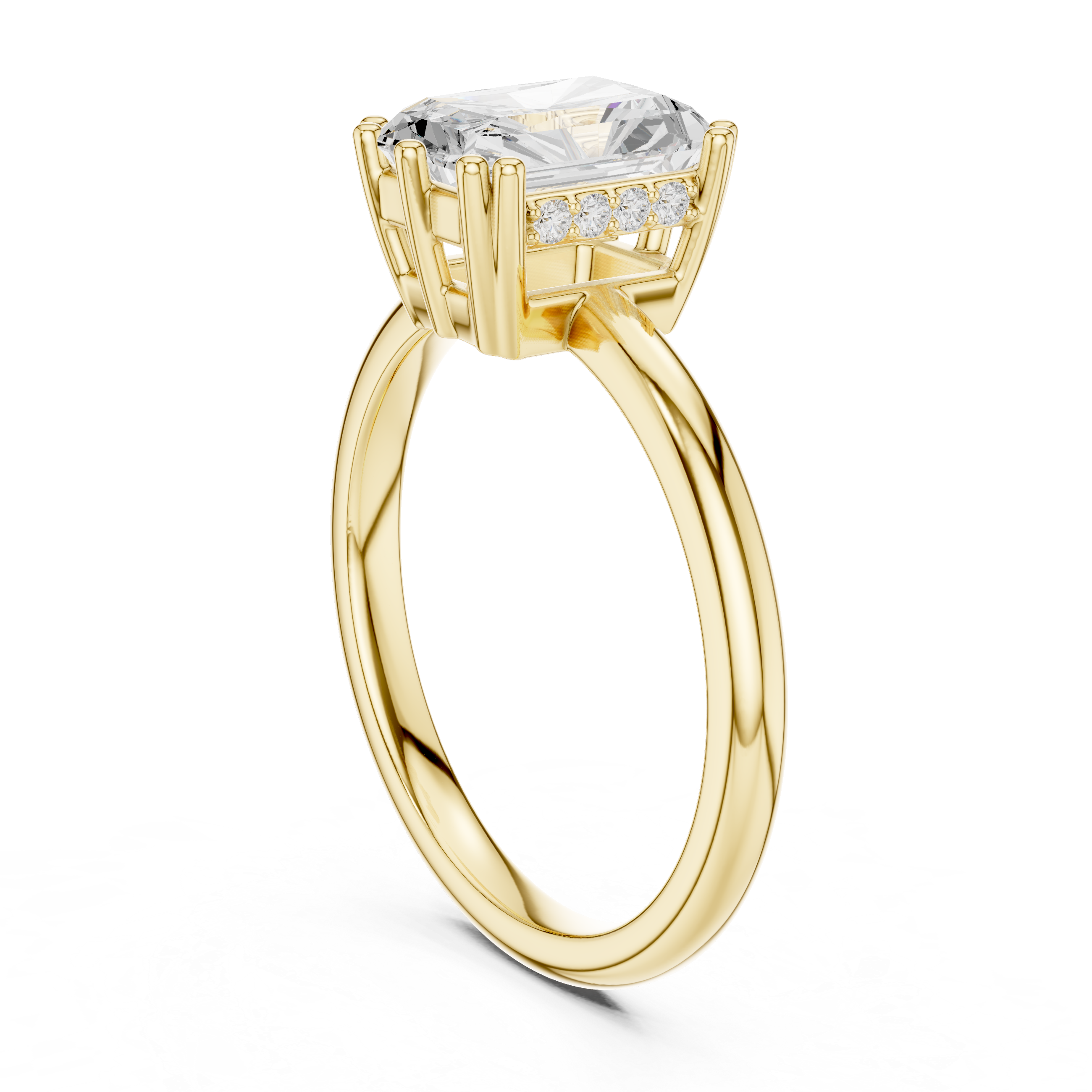 Gold 2Ct Radiant Solitaire Lab Grown Diamond Solayne Ring