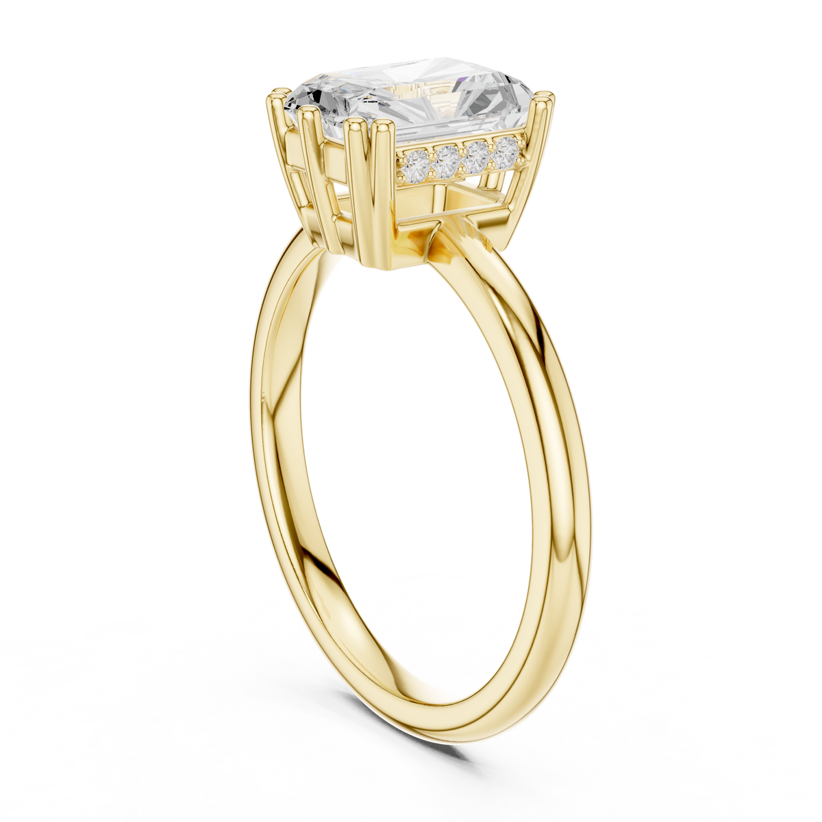 Gold 2Ct Radiant Solitaire Lab Grown Diamond Solayne Ring
