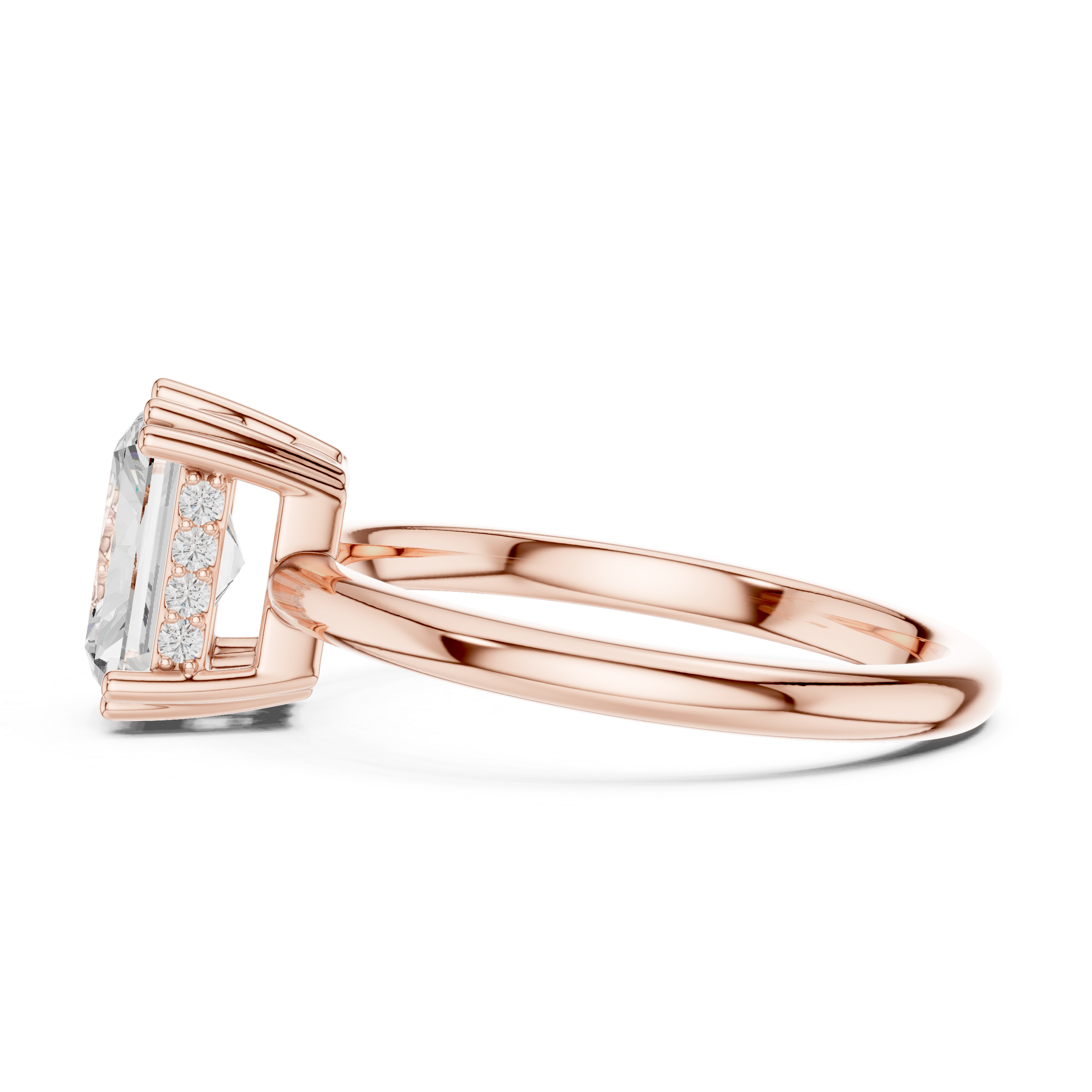 Gold 2Ct Radiant Solitaire Lab Grown Diamond Solayne Ring
