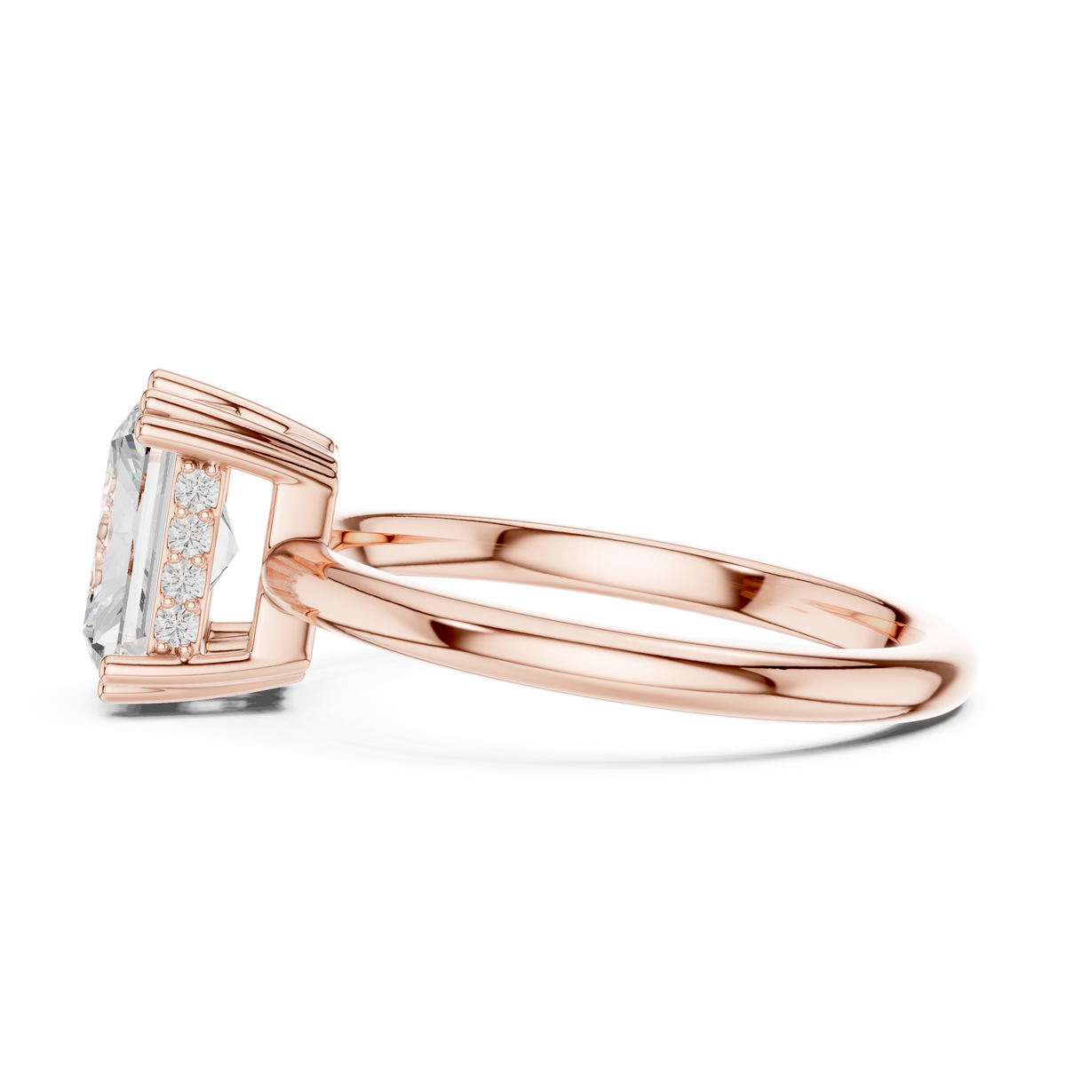 Gold 2Ct Radiant Solitaire Lab Grown Diamond Solayne Ring