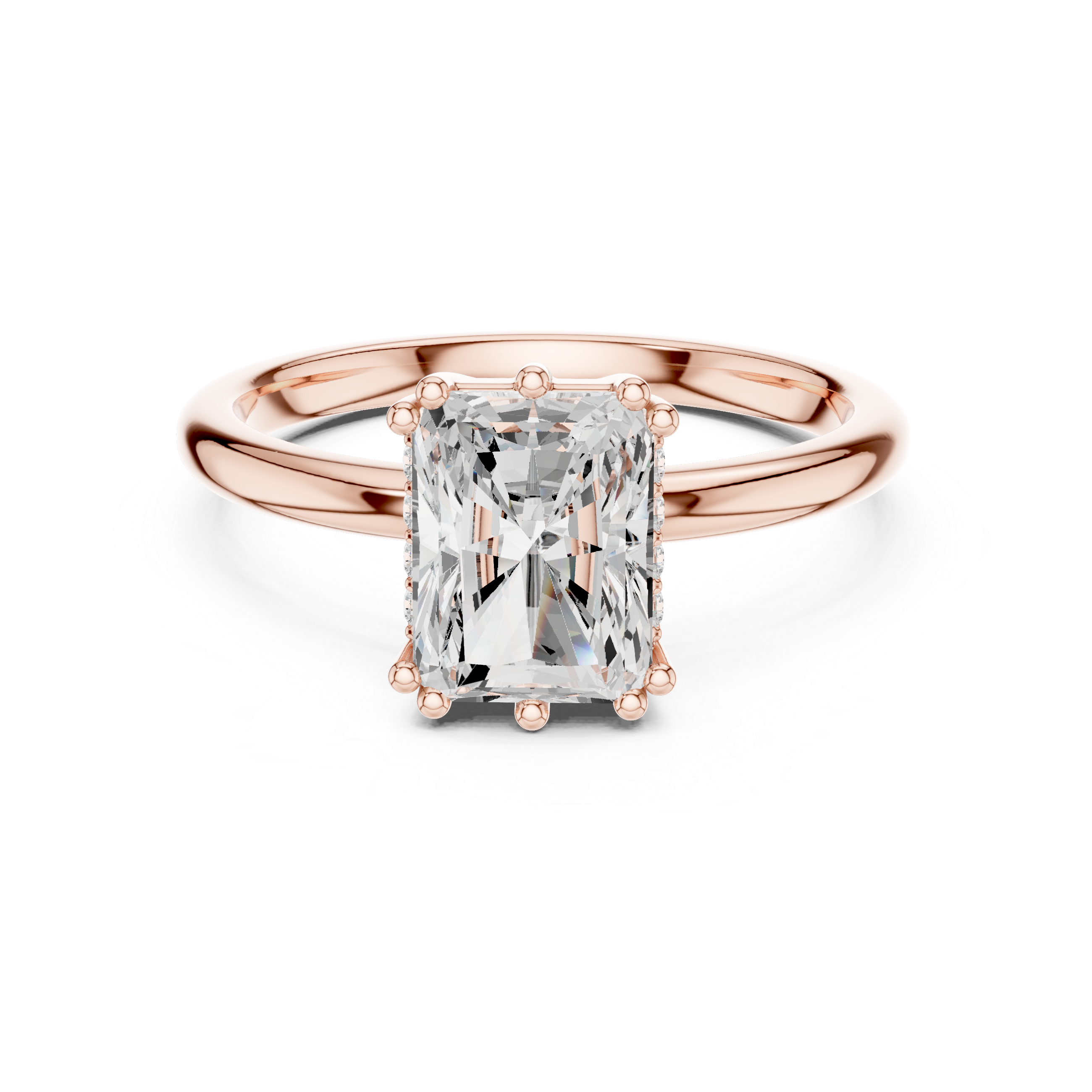 Gold 2Ct Radiant Solitaire Lab Grown Diamond Solayne Ring