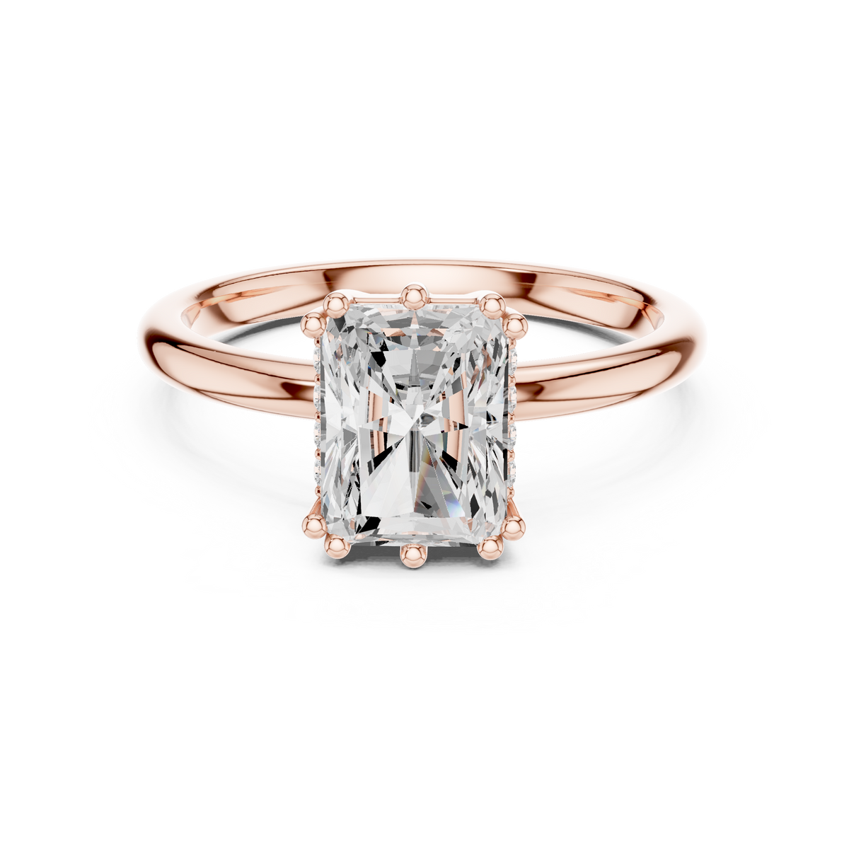 Gold 2Ct Radiant Solitaire Lab Grown Diamond Solayne Ring