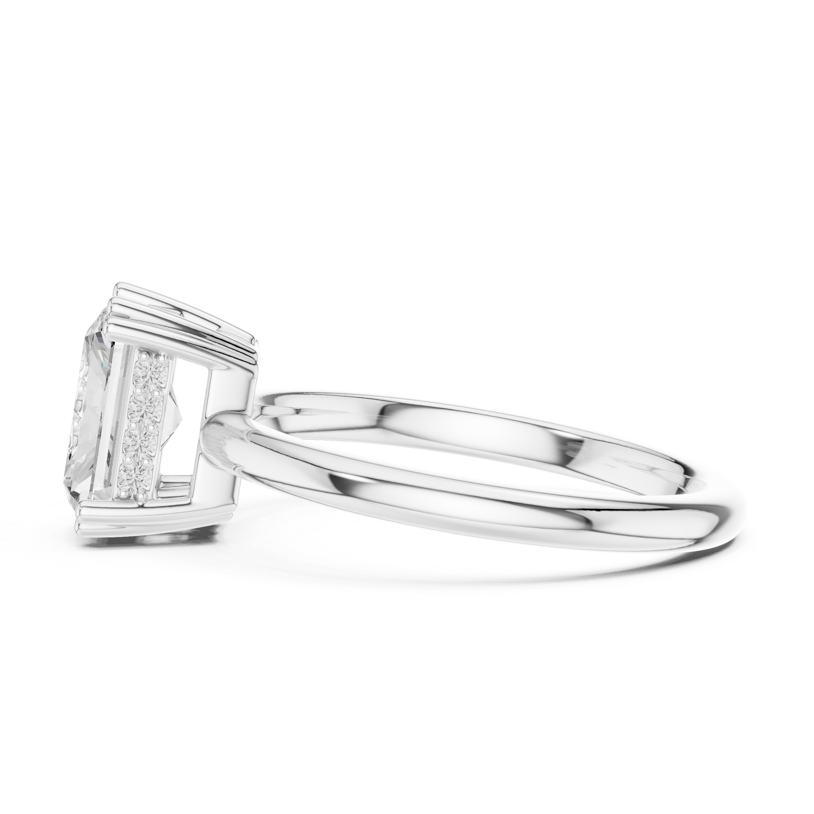 Gold 2Ct Radiant Solitaire Lab Grown Diamond Solayne Ring
