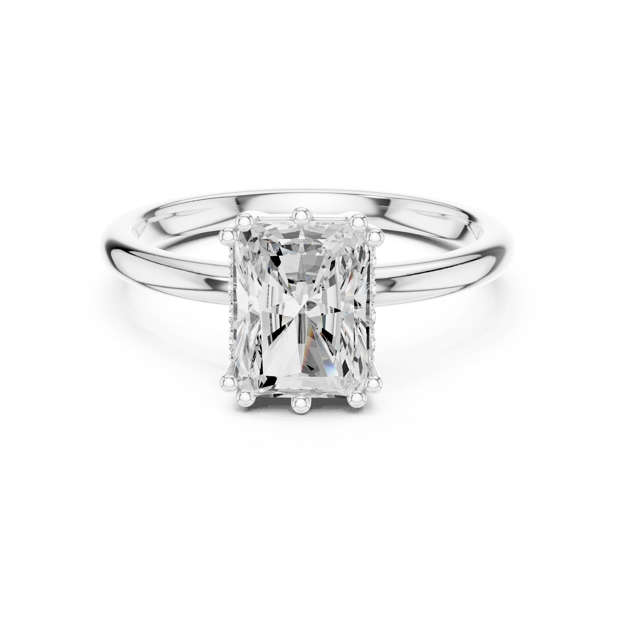 Gold 2Ct Radiant Solitaire Lab Grown Diamond Solayne Ring