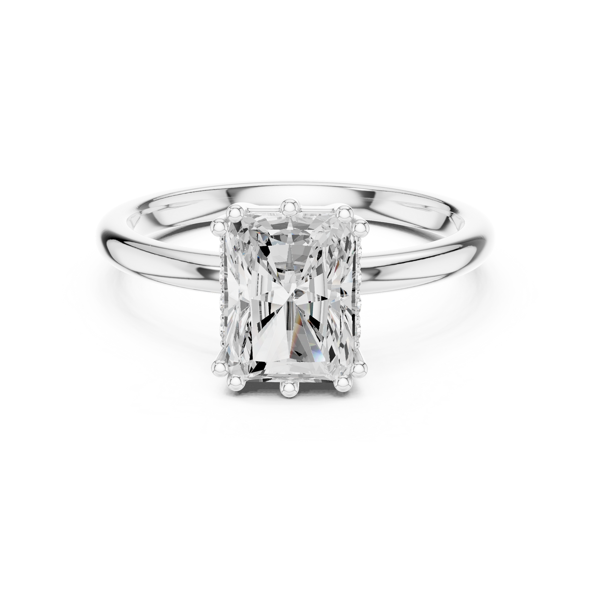 Gold 2Ct Radiant Solitaire Lab Grown Diamond Solayne Ring