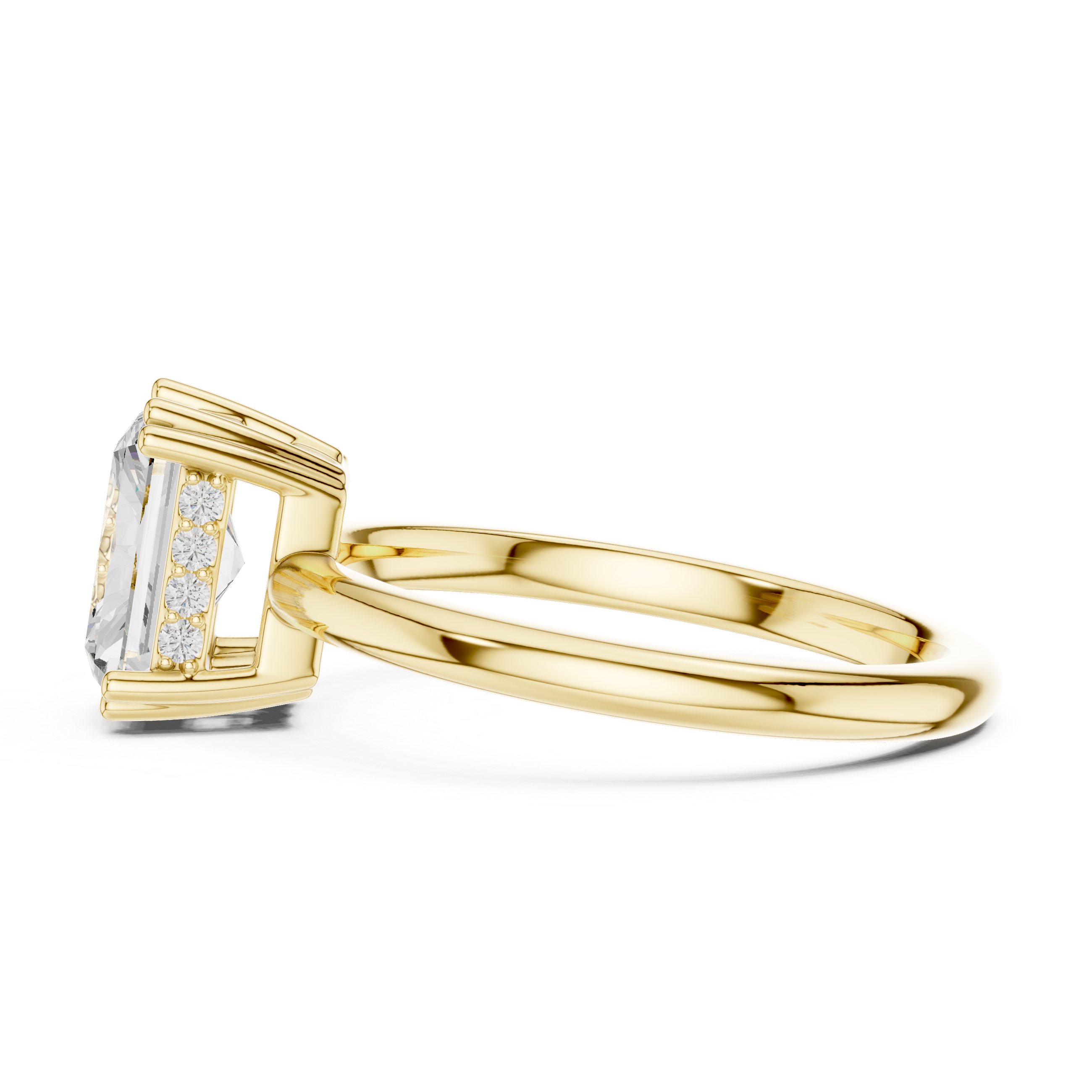 Gold 2Ct Radiant Solitaire Lab Grown Diamond Solayne Ring