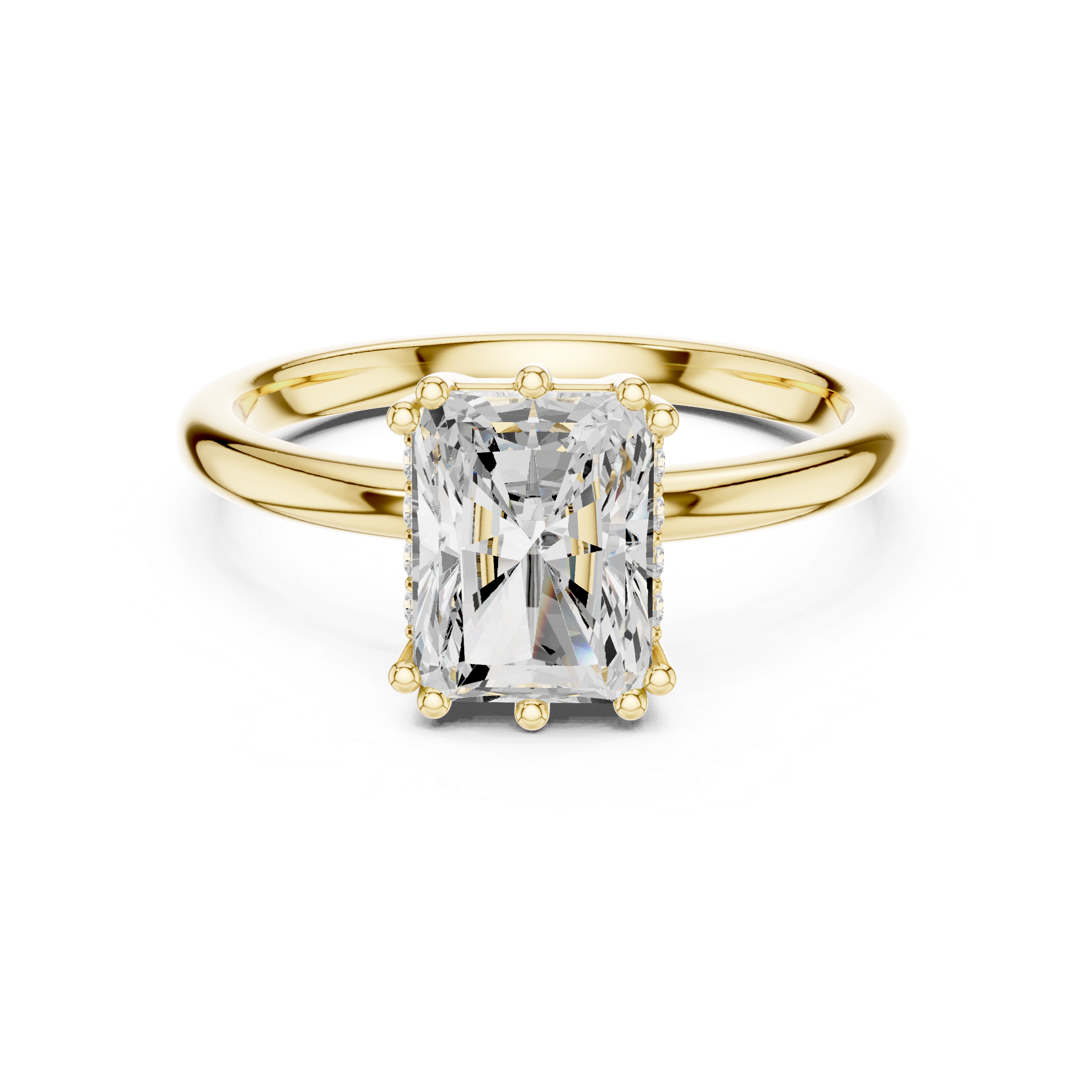 Gold 2Ct Radiant Solitaire Lab Grown Diamond Solayne Ring