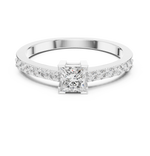 Gold Princess Pave Lab Grown Diamond Engagement Qyrene Ring