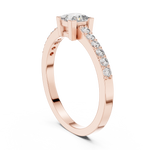Gold Princess Pave Lab Grown Diamond Engagement Qyrene Ring