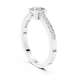Gold Princess Pave Lab Grown Diamond Engagement Qyrene Ring