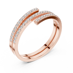 Gold Pave Round Lab Grown Diamond Phexa Ring