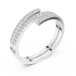 Gold Pave Round Lab Grown Diamond Phexa Ring