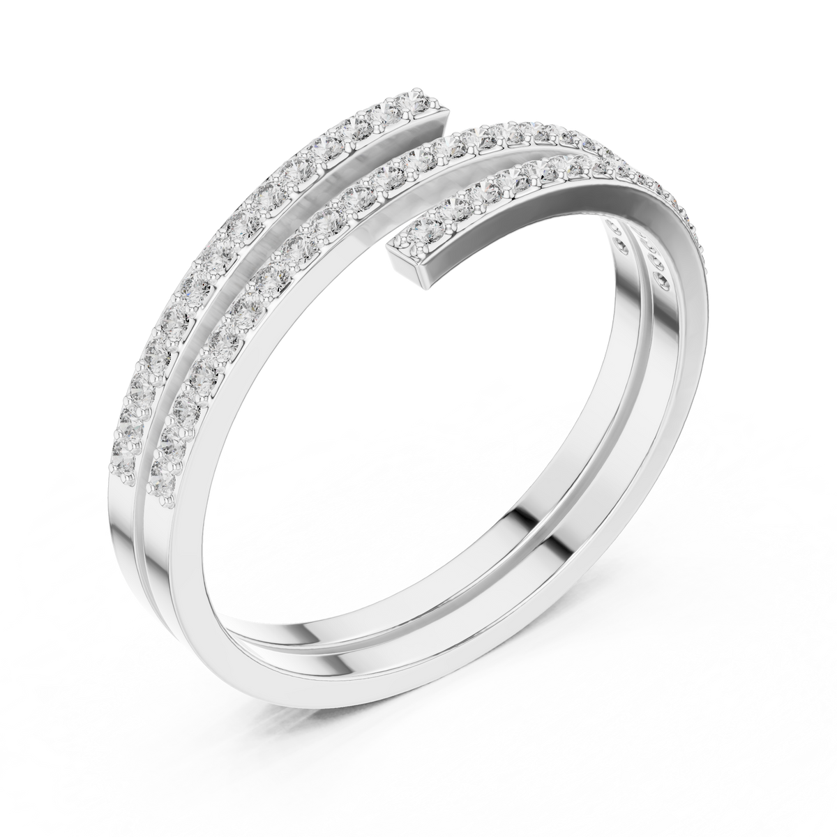 Gold Pave Round Lab Grown Diamond Phexa Ring