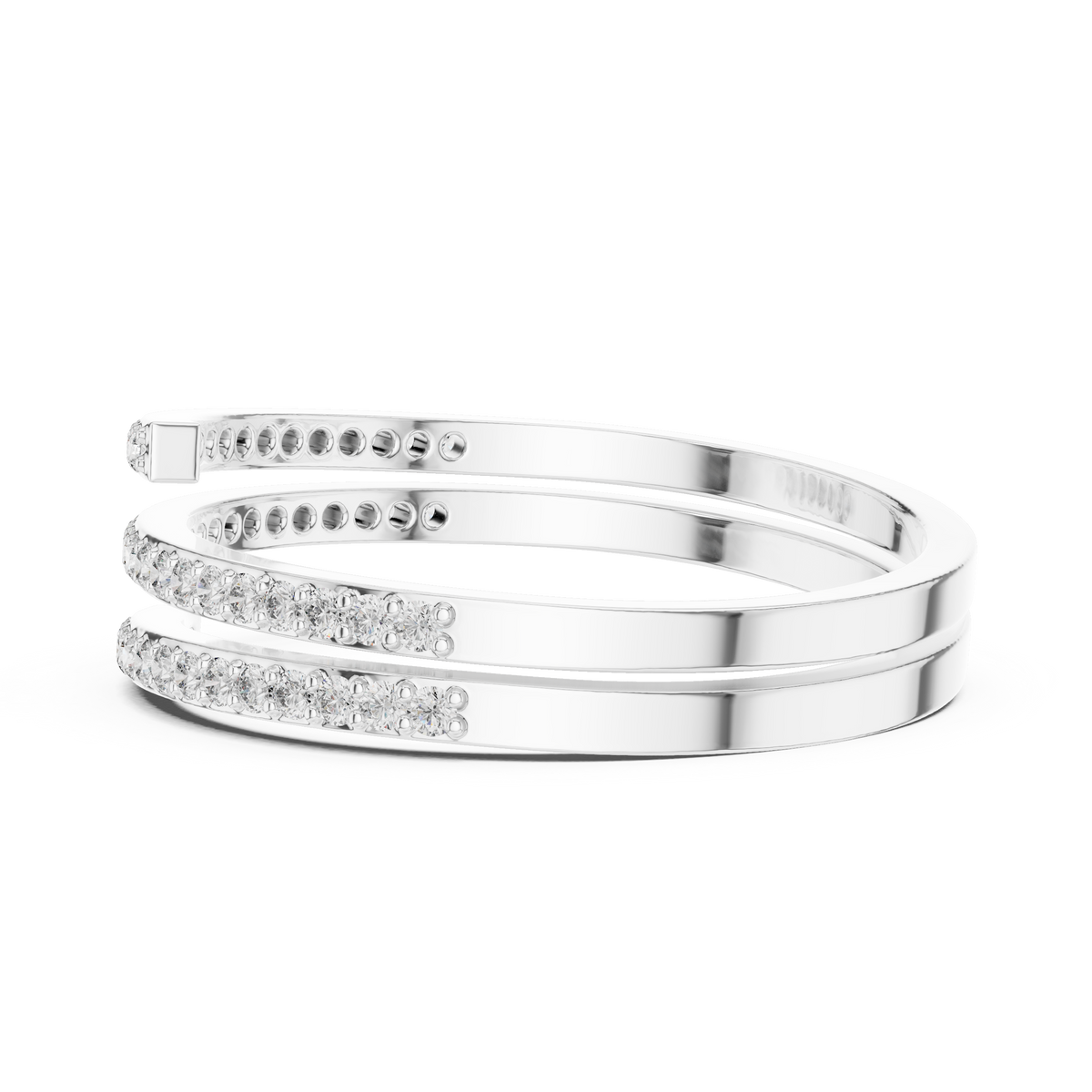 Gold Pave Round Lab Grown Diamond Phexa Ring