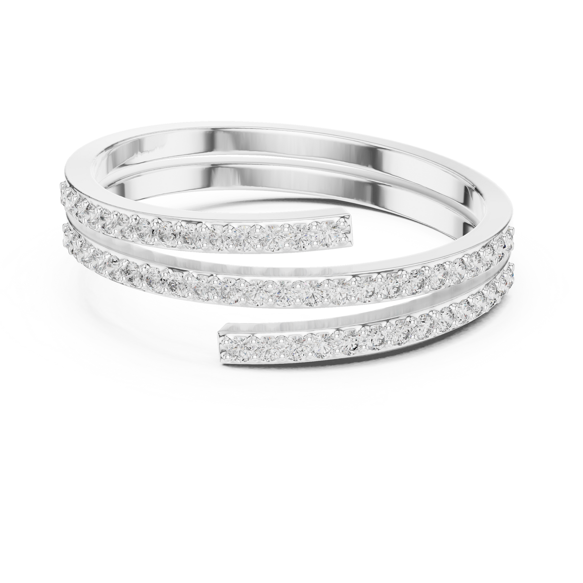 Gold Pave Round Lab Grown Diamond Phexa Ring
