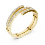 Gold Pave Round Lab Grown Diamond Phexa Ring