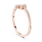 Gold Floral Pave Round Lab Grown Diamond Zunel Ring