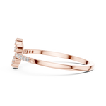 Gold Floral Pave Round Lab Grown Diamond Zunel Ring