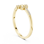 Gold Floral Pave Round Lab Grown Diamond Zunel Ring