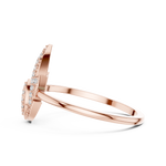 Gold Dual Leaf Halo Setting Round Lab Grown Diamond Rhyva Ring