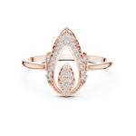 Gold Dual Leaf Halo Setting Round Lab Grown Diamond Rhyva Ring