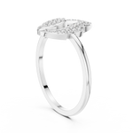 Gold Dual Leaf Halo Setting Round Lab Grown Diamond Rhyva Ring