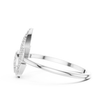 Gold Dual Leaf Halo Setting Round Lab Grown Diamond Rhyva Ring